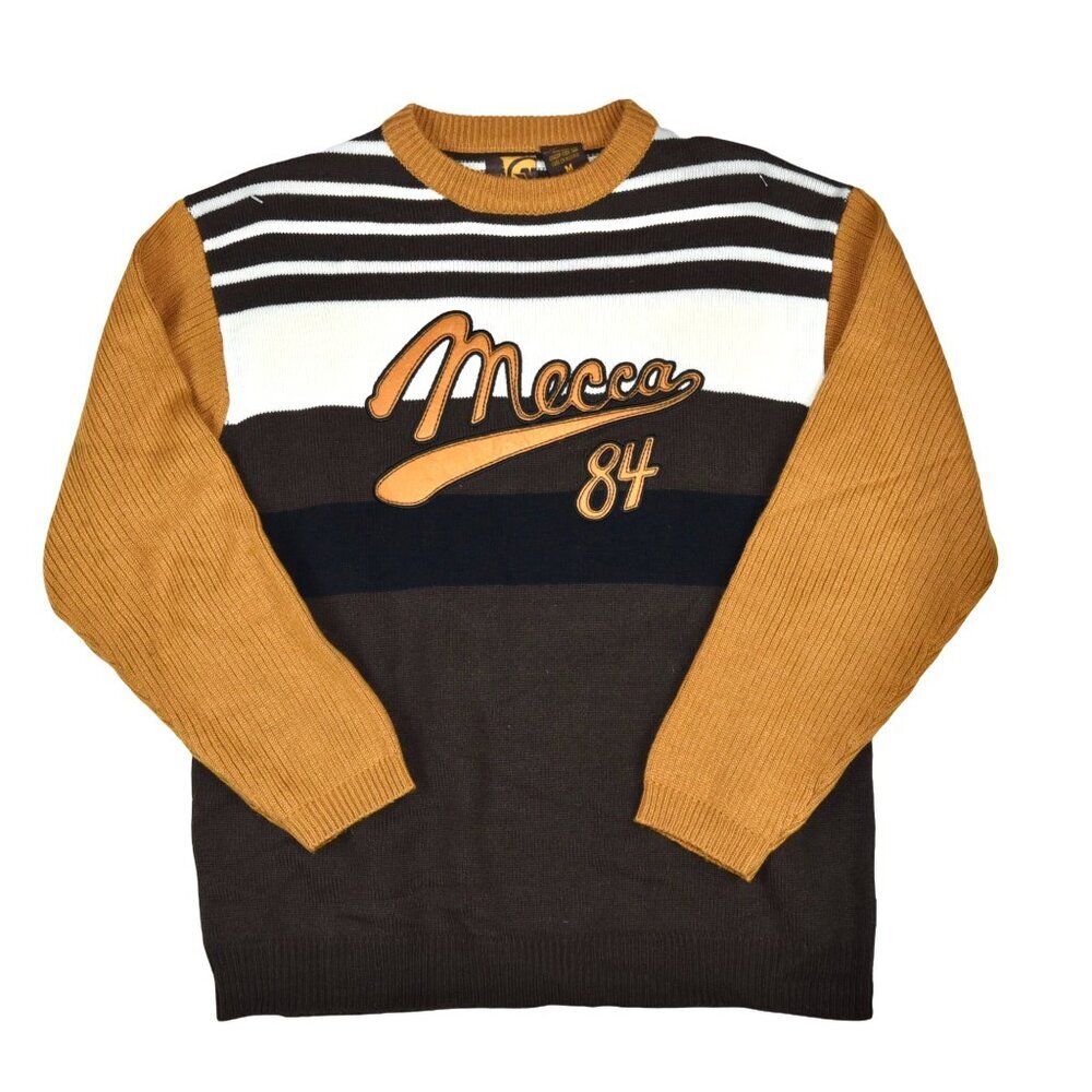 Vintage 90s Y2K Mecca Sweater Hip-Hop Streetwear Cable Knit Men's Medium
